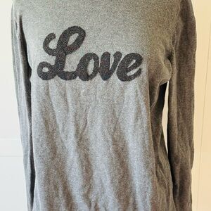 Sparkly---‘Love’ Old Navy Charcoal Sweater